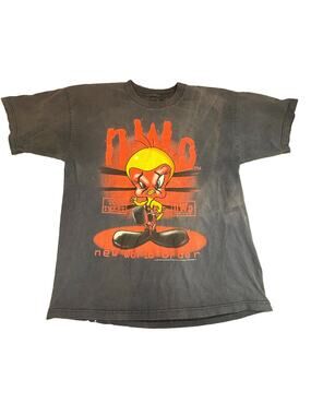 Vintage 1998 WCW nWo Too Tweet Tweety Bird T-Shirt Men’s XL Black Warner Bros